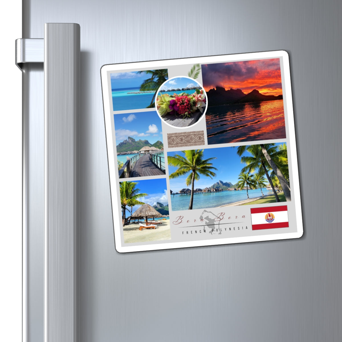 Bora Bora Travel Magnet, French Polynesia, Tropical Paradise