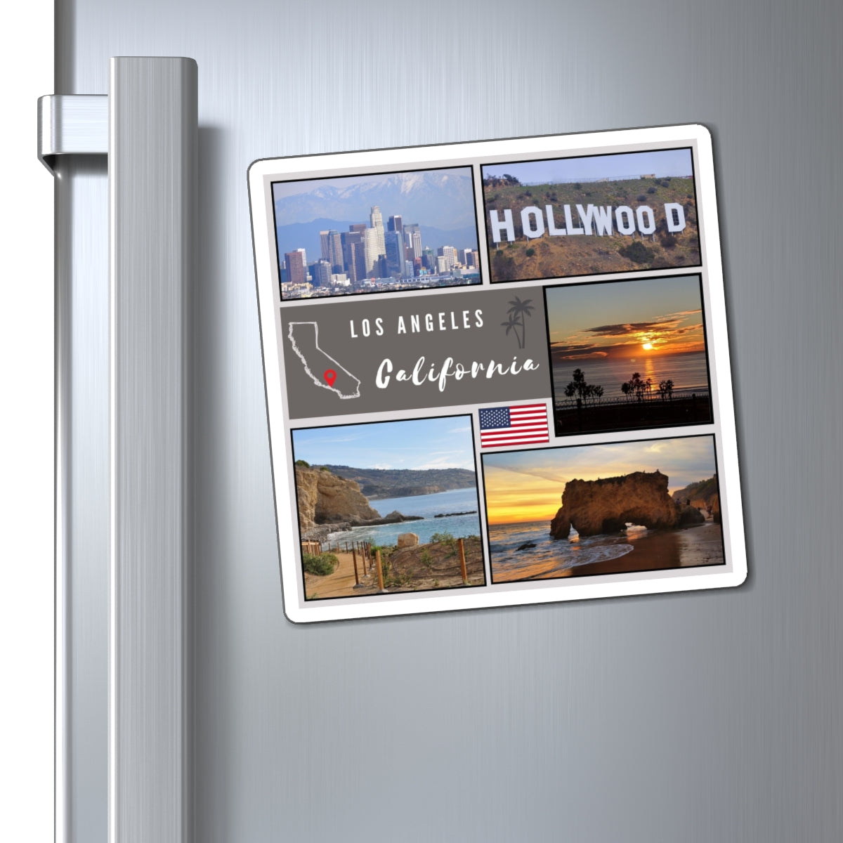 Los Angeles Skyline Fridge Magnet, LA Souvenir