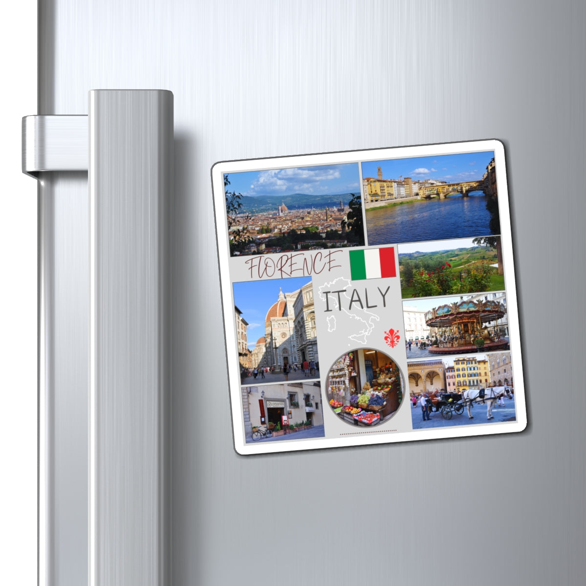 Florence Italy Matte Vinyl Magnet | Firenze Ponte Vecchio Tuscan Fridge Decor