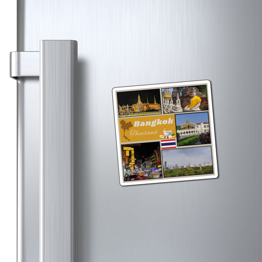 Bangkok Thailand Photo Collage Magnet — Travel Souvenir Refrigerator Magnet