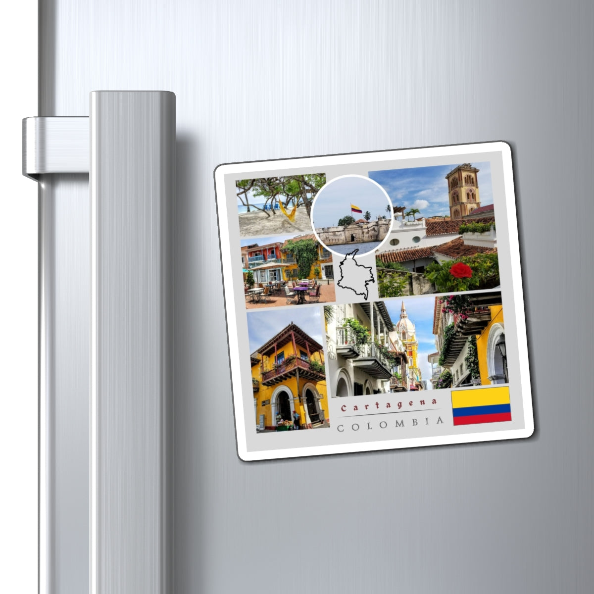 Cartagena Colombia Photo Collage Magnet – Travel Souvenir Refrigerator Magnet