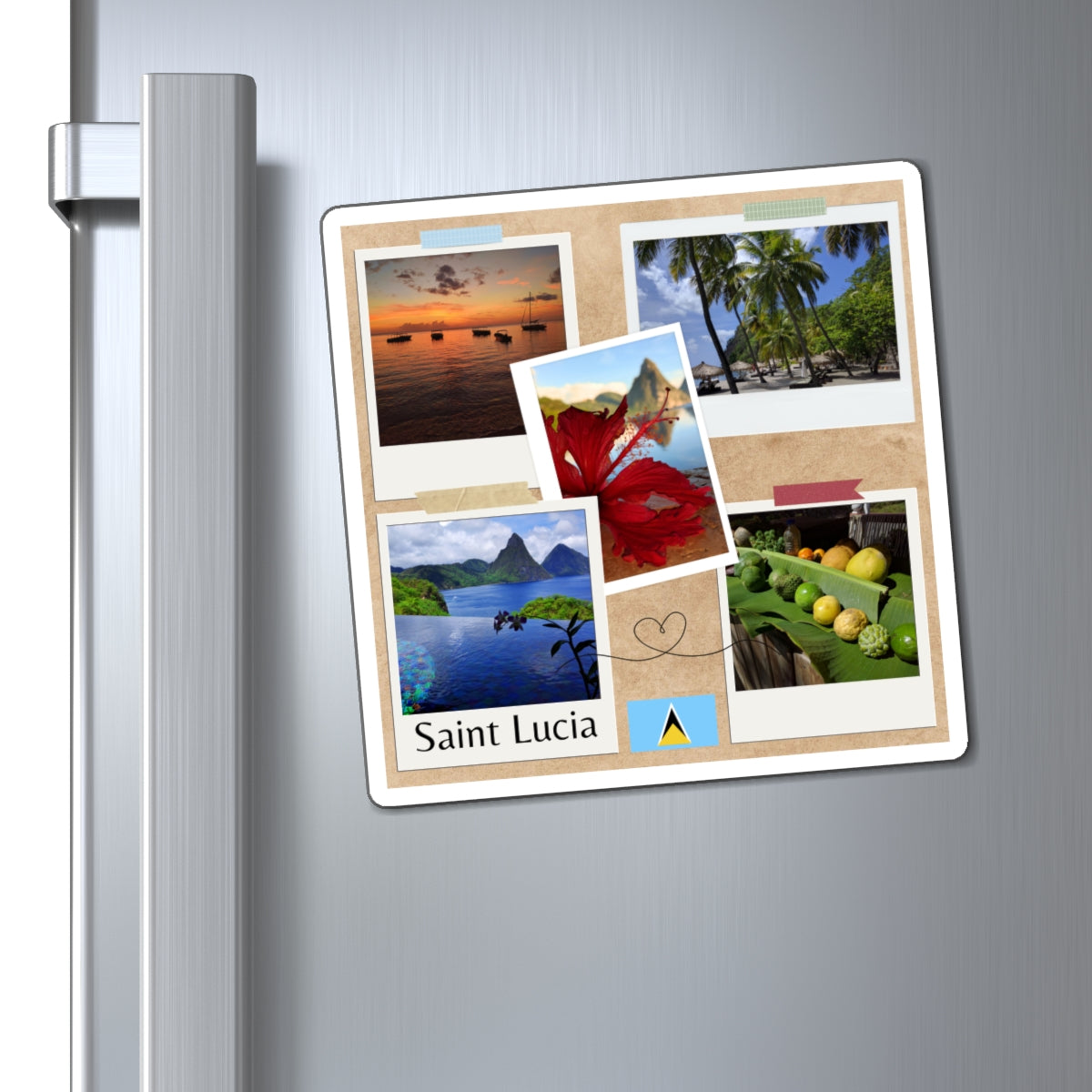 Premium St Lucia Caribbean Travel Magnet – Custom Island Souvenir & Gift