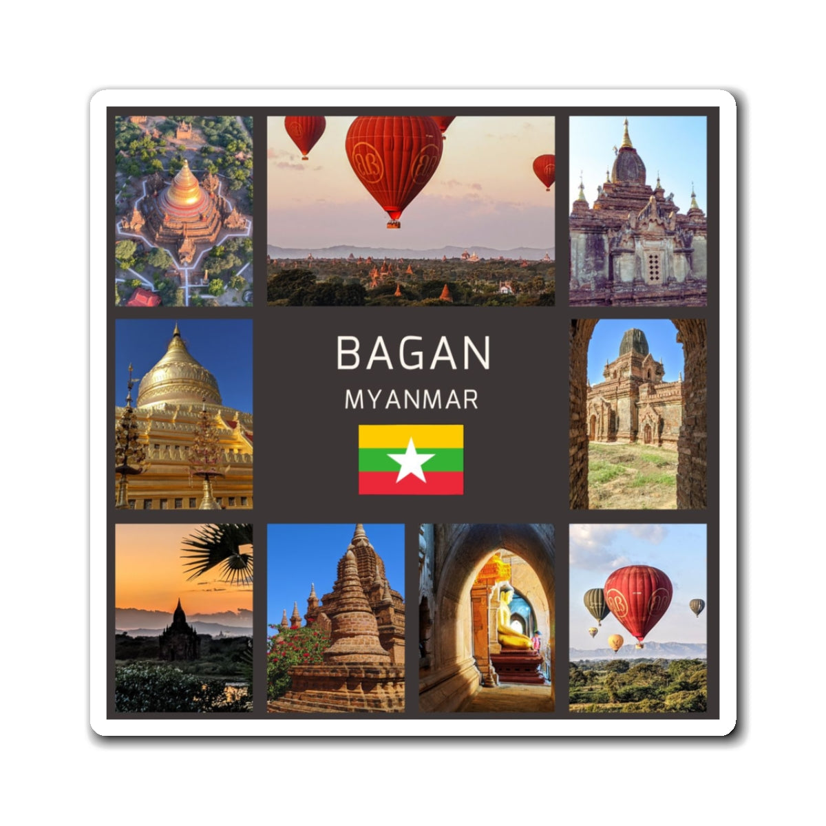 Bagan Myanmar Travel Magnet – Ancient Temples & Pagodas Souvenir