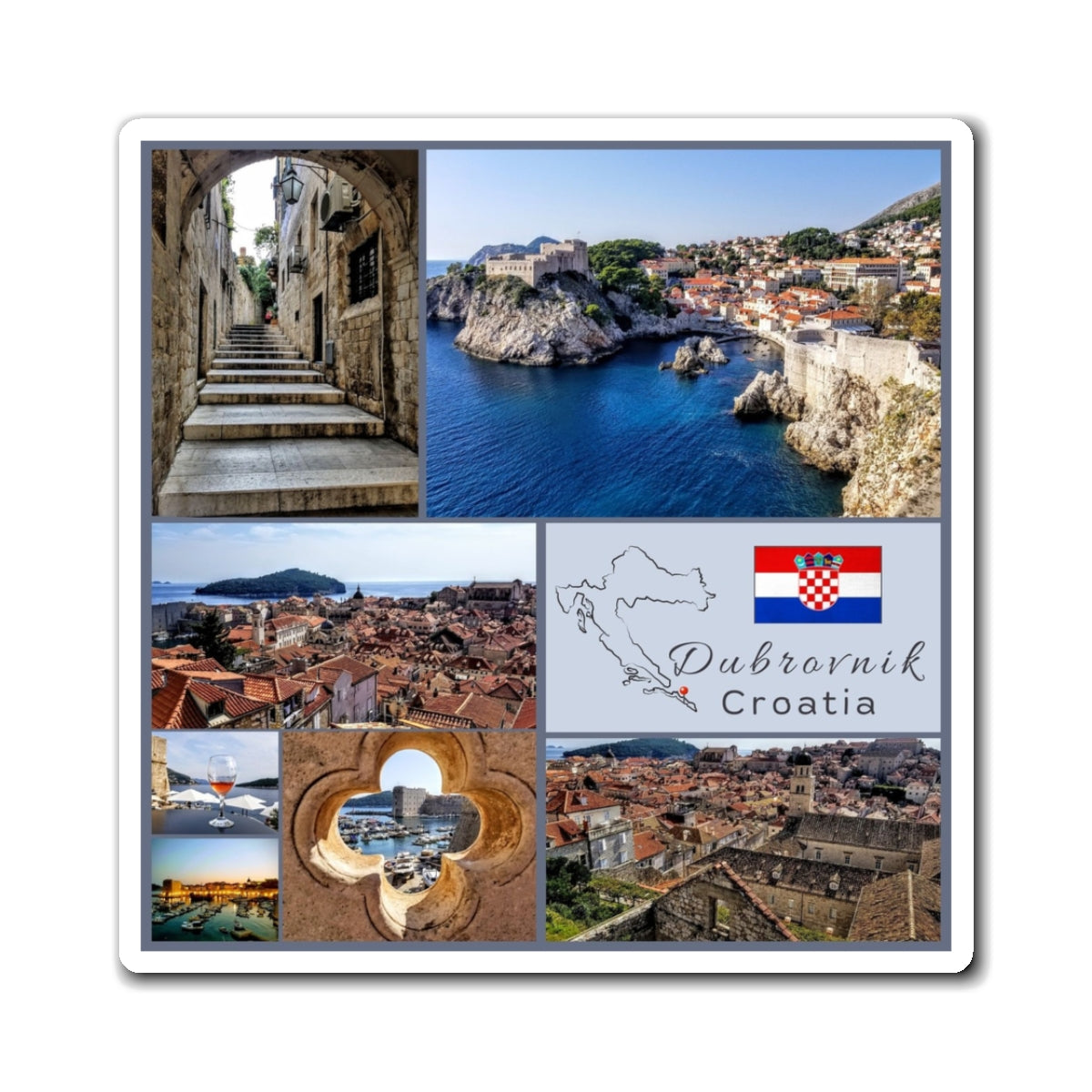 Dubrovnik Croatia Travel Magnet – Old Town Walls & Adriatic Souvenir