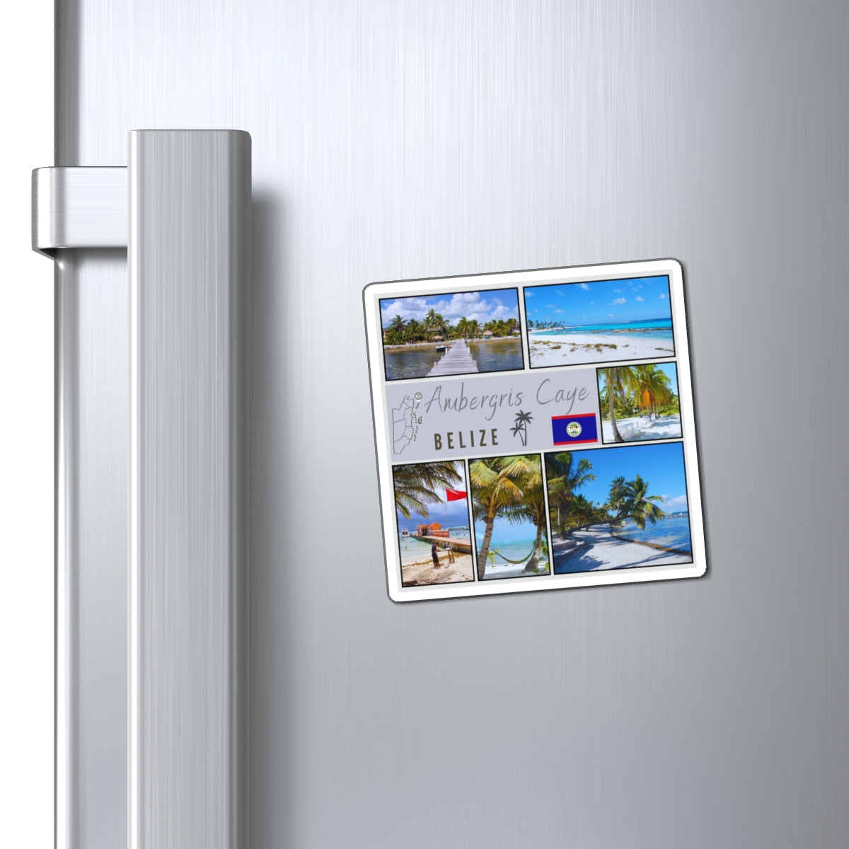 Ambergris Caye Belize Matte Vinyl Magnet | Caribbean Island Beach Fridge Decor