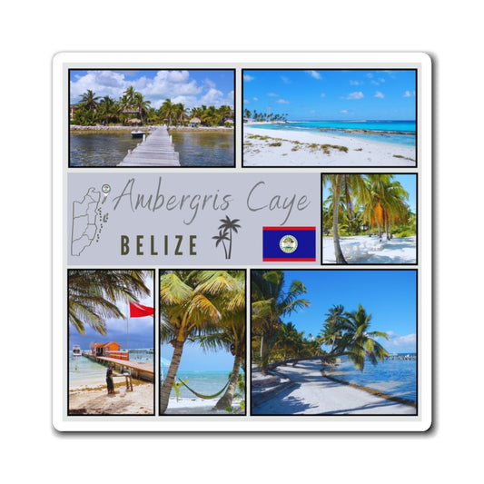 Ambergris Caye Belize Matte Vinyl Magnet | Caribbean Island Beach Fridge Decor