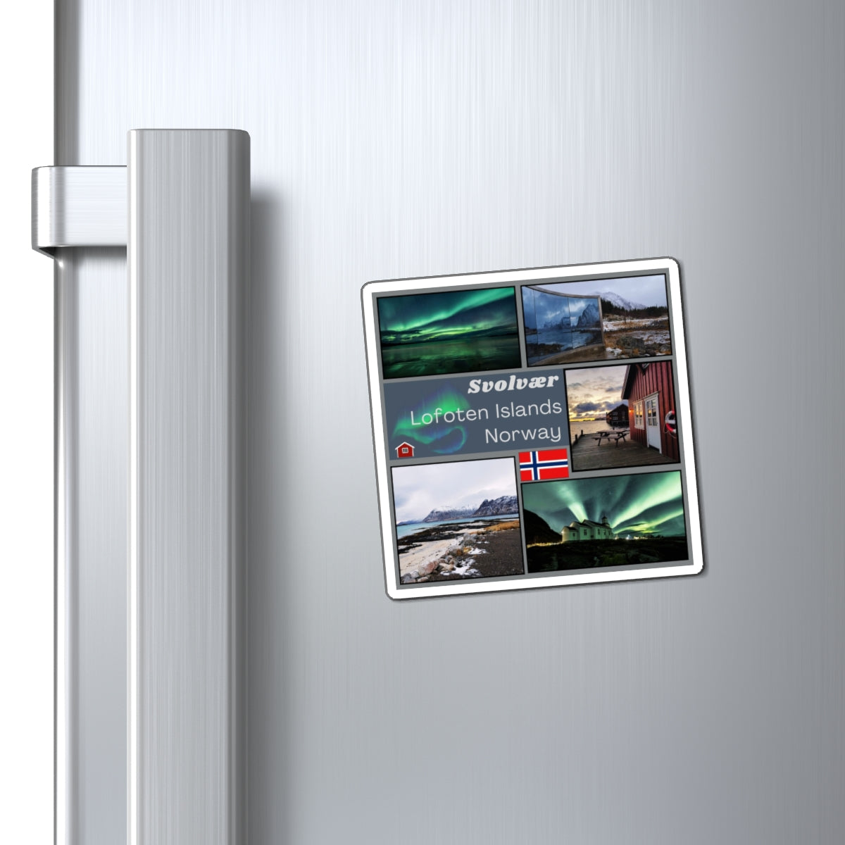 Premium Svolvaer Norway Travel Magnet – Lofoten Islands Northern Lights Souvenir & Gift