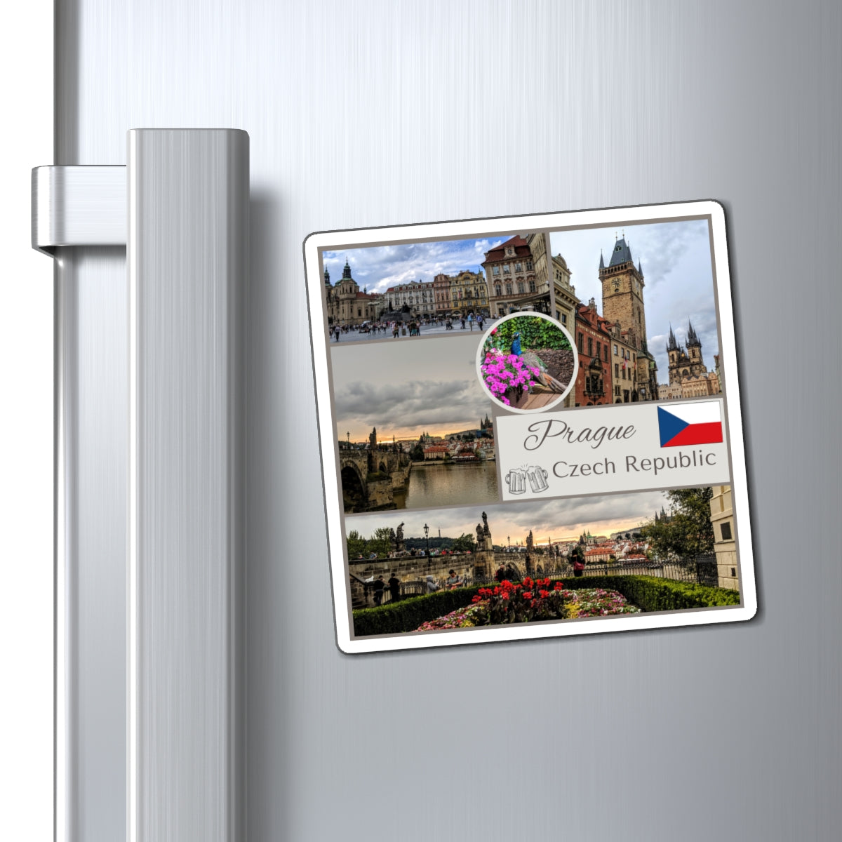 Prague Czech Republic Photo Collage Magnet — Travel Souvenir Refrigerator Magnet