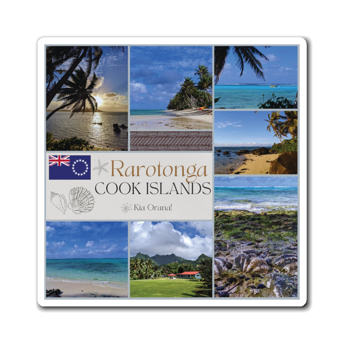 Rarotonga Cook Islands Travel Magnet – Tropical South Pacific Souvenir