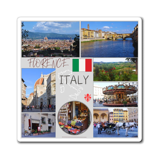 Florence Italy Matte Vinyl Magnet | Firenze Ponte Vecchio Tuscan Fridge Decor