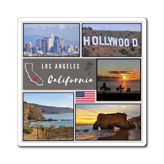 Los Angeles Skyline Fridge Magnet, LA Souvenir
