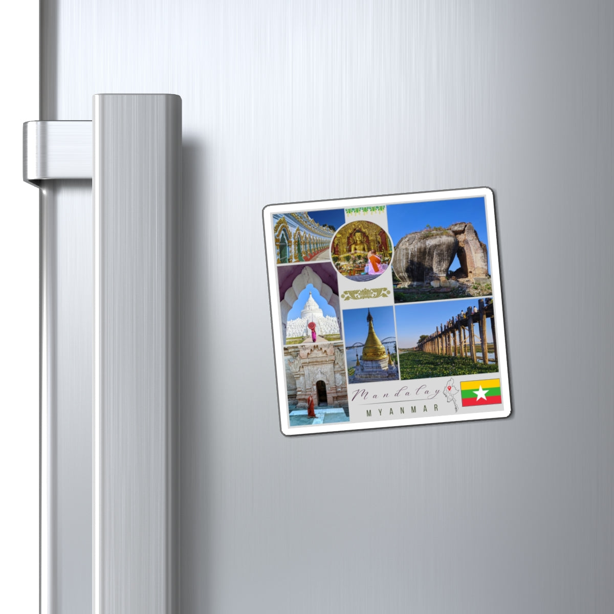 Mandalay Myanmar Matte Vinyl Magnet | Historic Cultural Capital Fridge Decor
