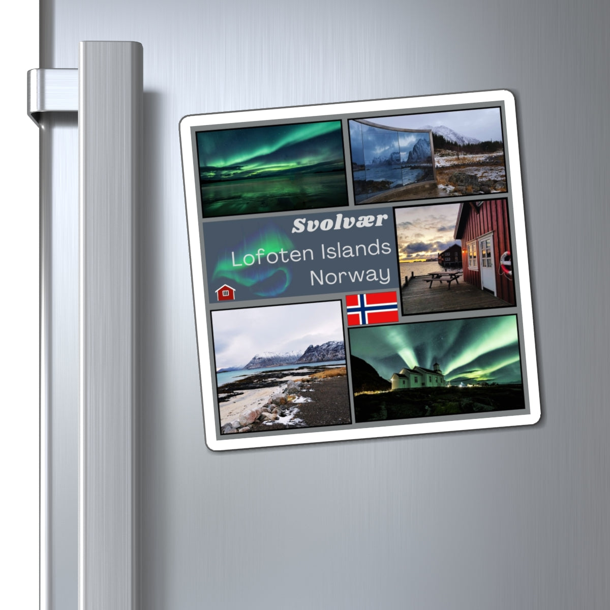 Premium Svolvaer Norway Travel Magnet – Lofoten Islands Northern Lights Souvenir & Gift