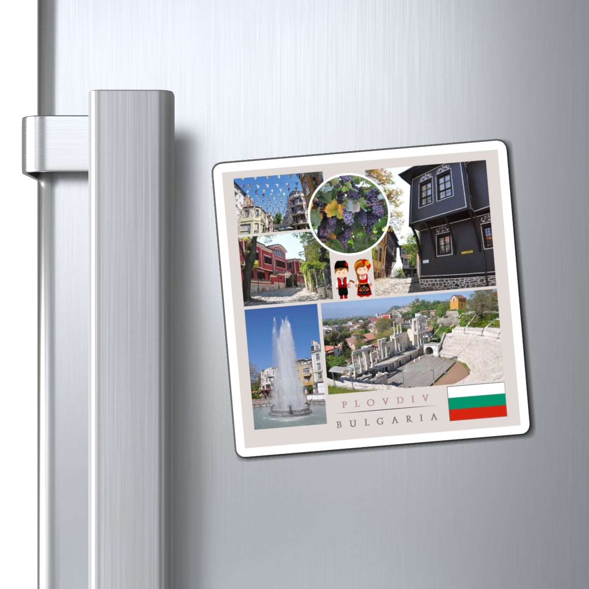 Premium Plovdiv Bulgaria Travel Magnet – Custom European Souvenir & Gift