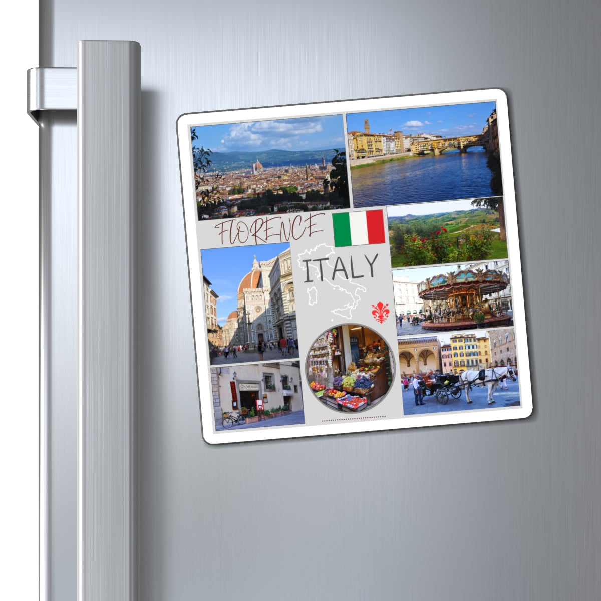 Florence Italy Matte Vinyl Magnet | Firenze Ponte Vecchio Tuscan Fridge Decor