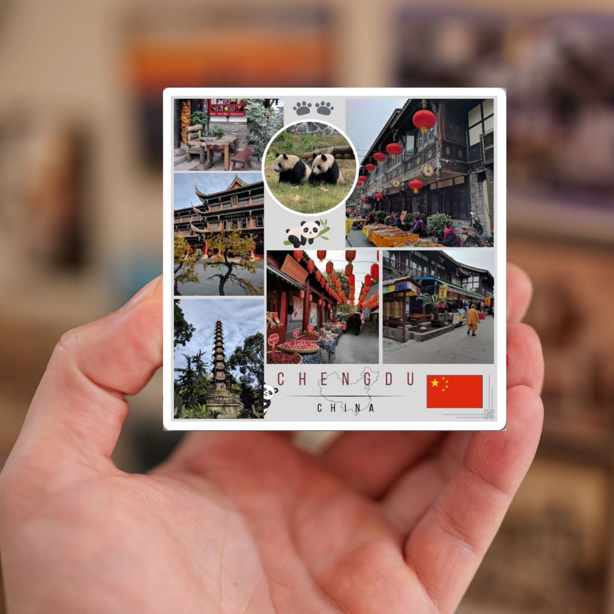Chengdu, China Fridge Magnet - Souvenir Gift Collection Craft