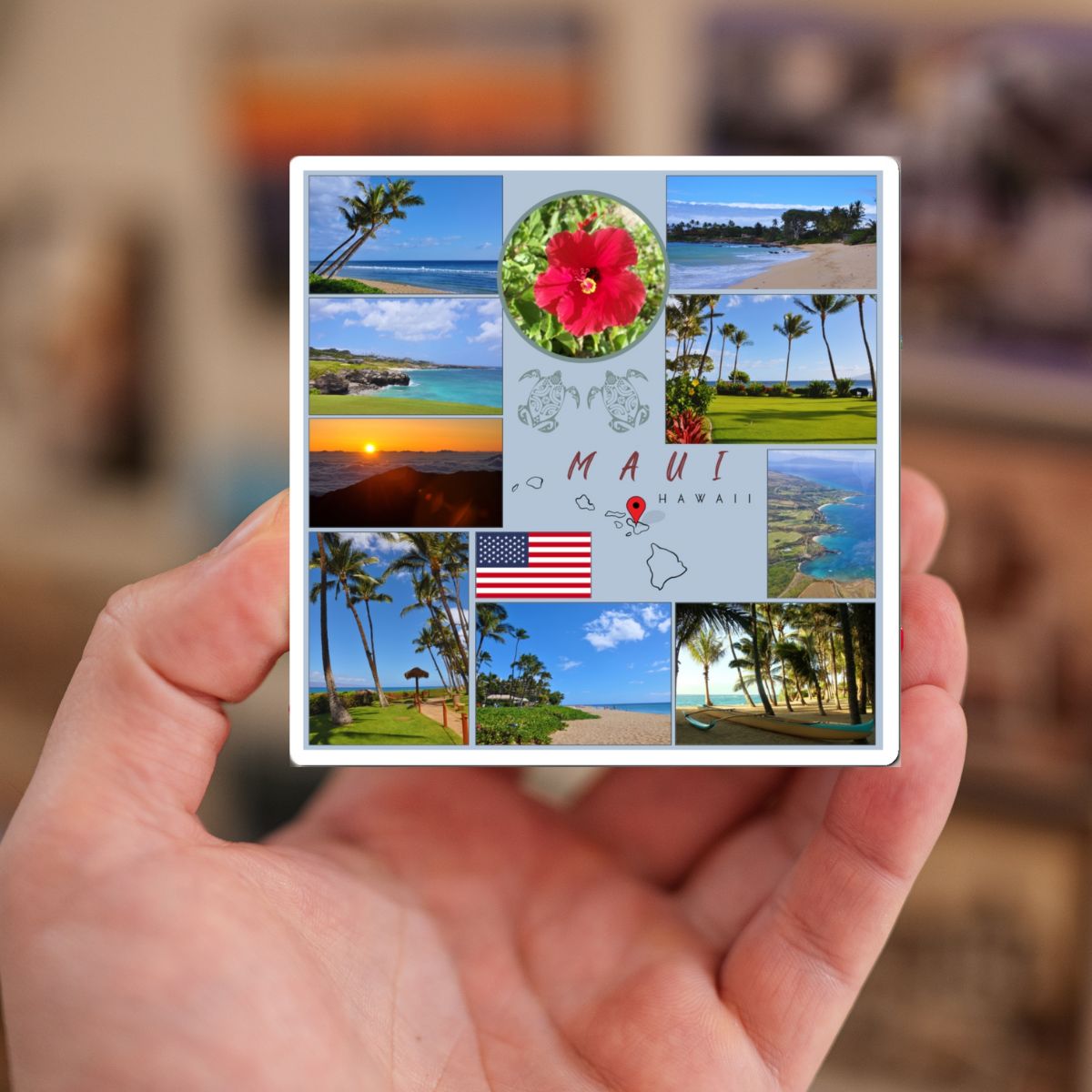 Maui Hawaii Travel Magnet – Hawaiian Island Souvenir & Tropical Beach Decor