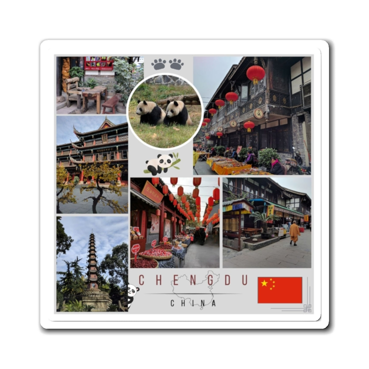Chengdu, China Fridge Magnet - Souvenir Gift Collection Craft
