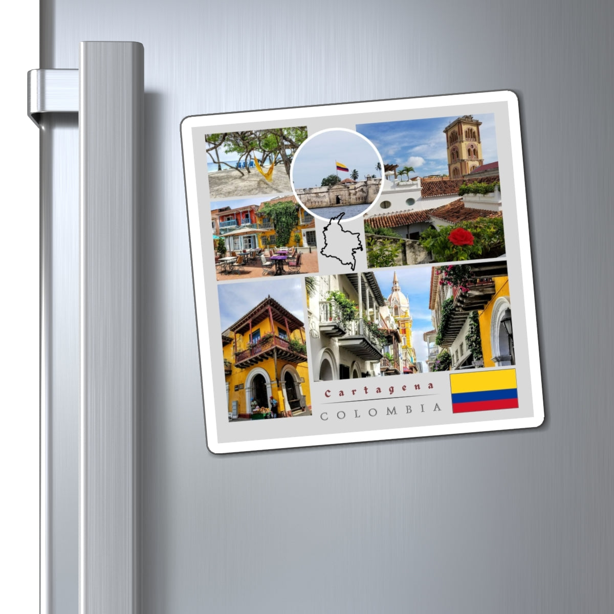 Cartagena Colombia Photo Collage Magnet – Travel Souvenir Refrigerator Magnet