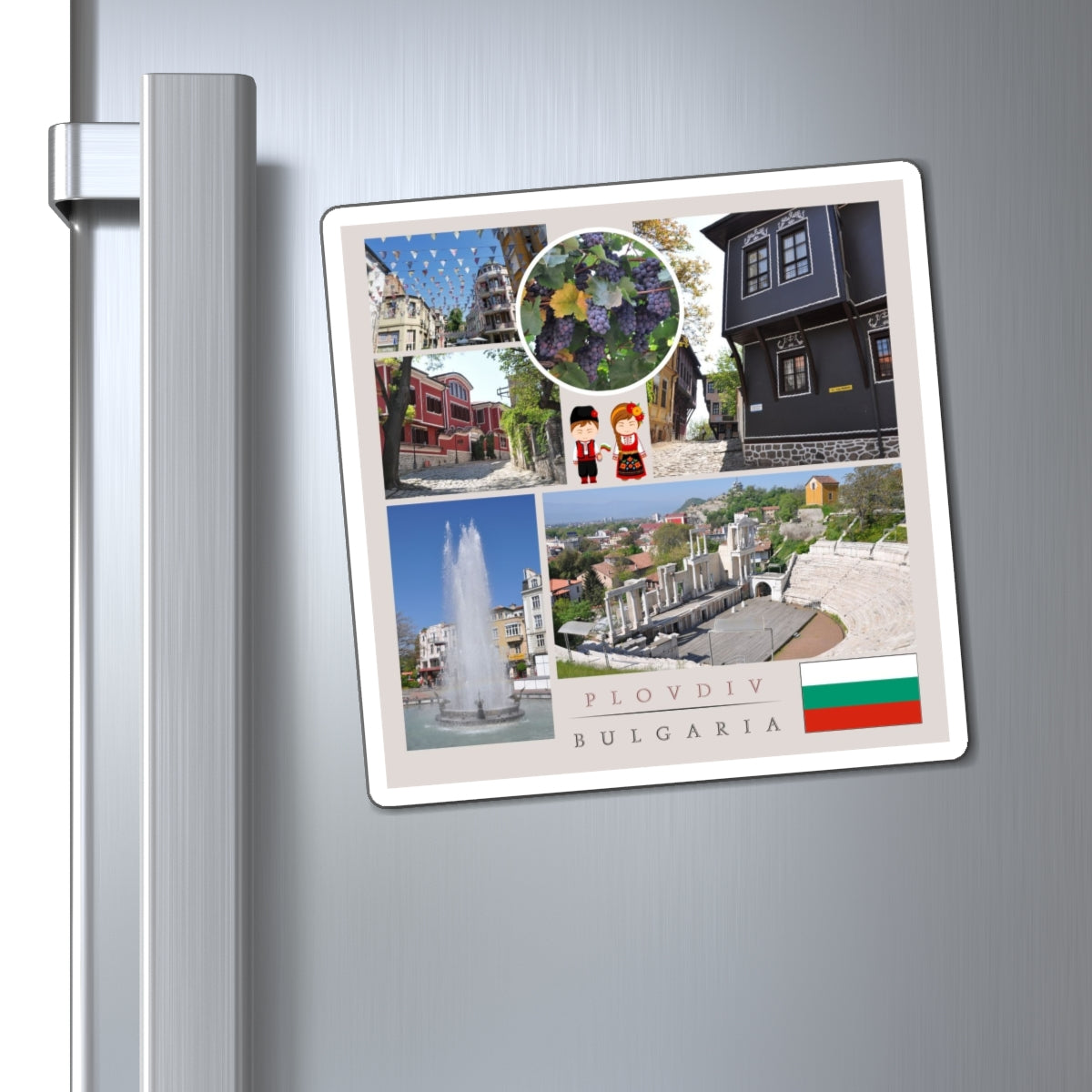 Premium Plovdiv Bulgaria Travel Magnet – Custom European Souvenir & Gift