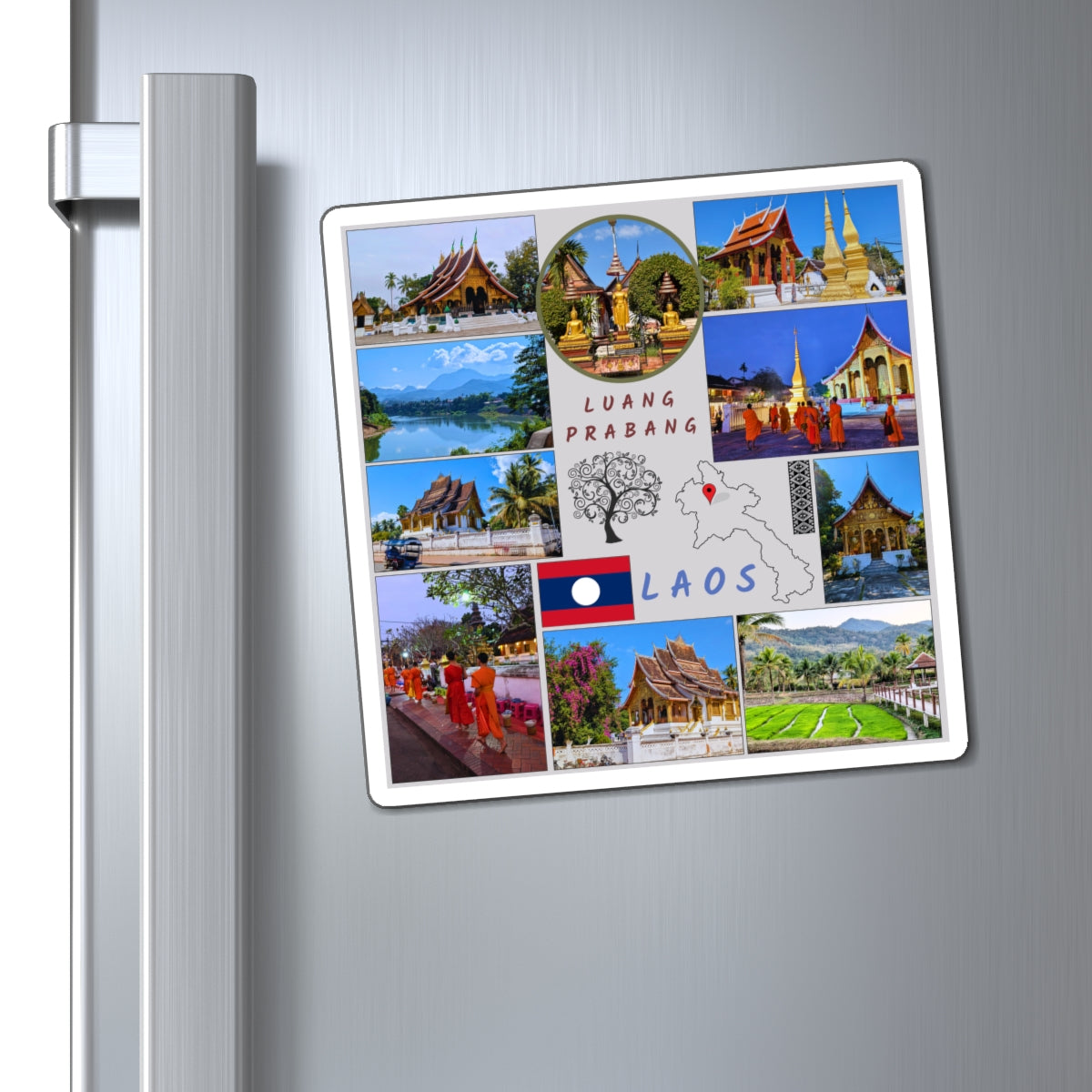 Premium Luang Prabang Laos Travel Magnet – Custom Souvenir & Gift