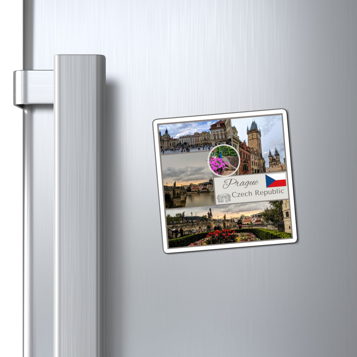 Prague Czech Republic Photo Collage Magnet — Travel Souvenir Refrigerator Magnet
