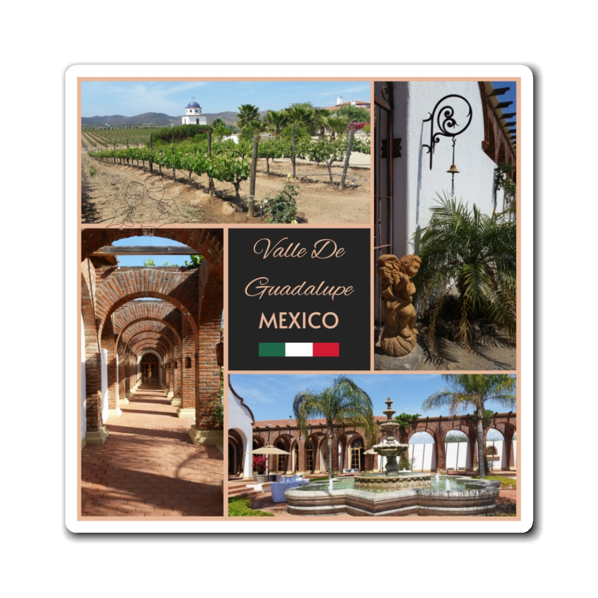 Premium Valle de Guadalupe Mexico Travel Magnet – Custom Wine Country Souvenir & Gift