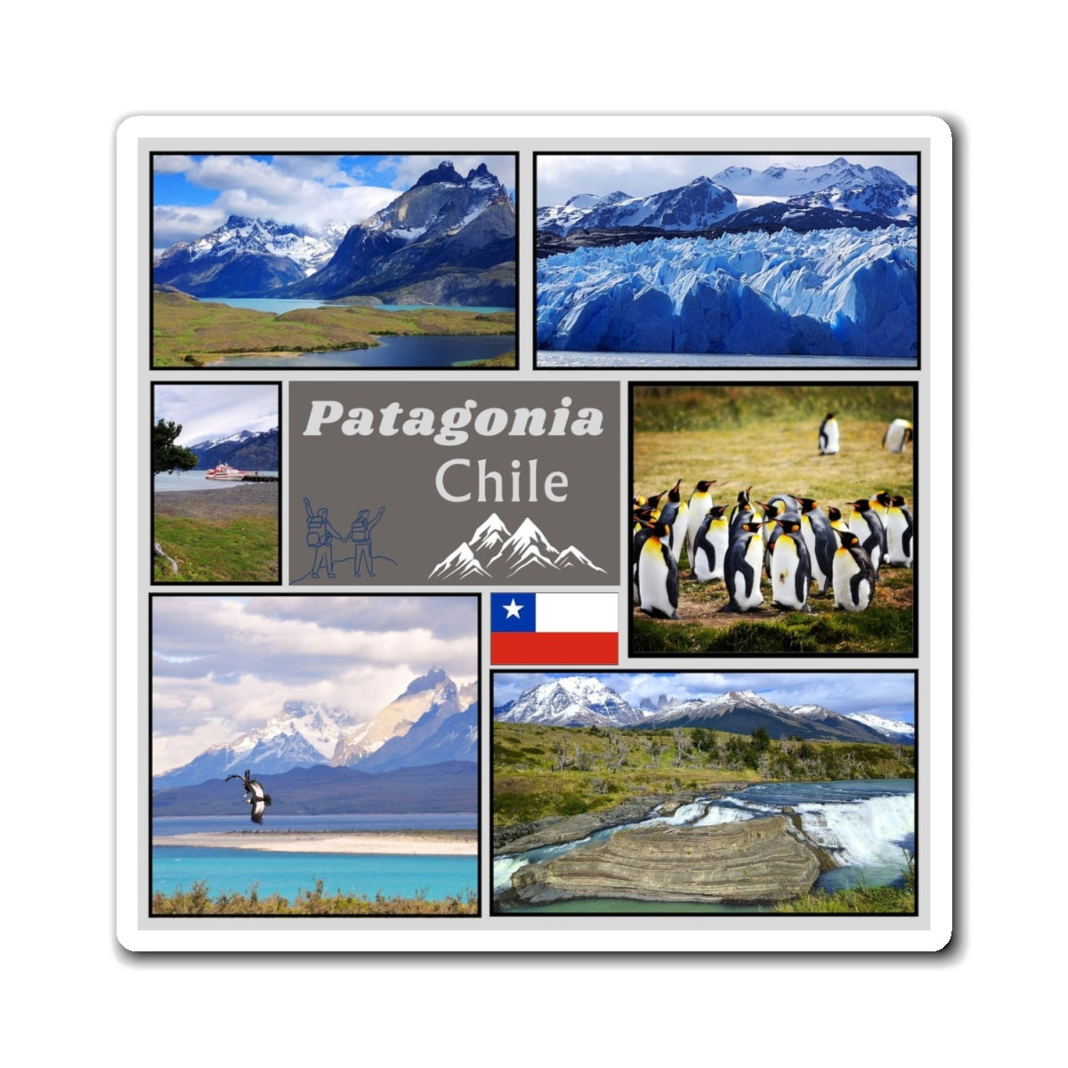 Chilean Patagonia Travel Magnet, Nature Adventure Souvenir