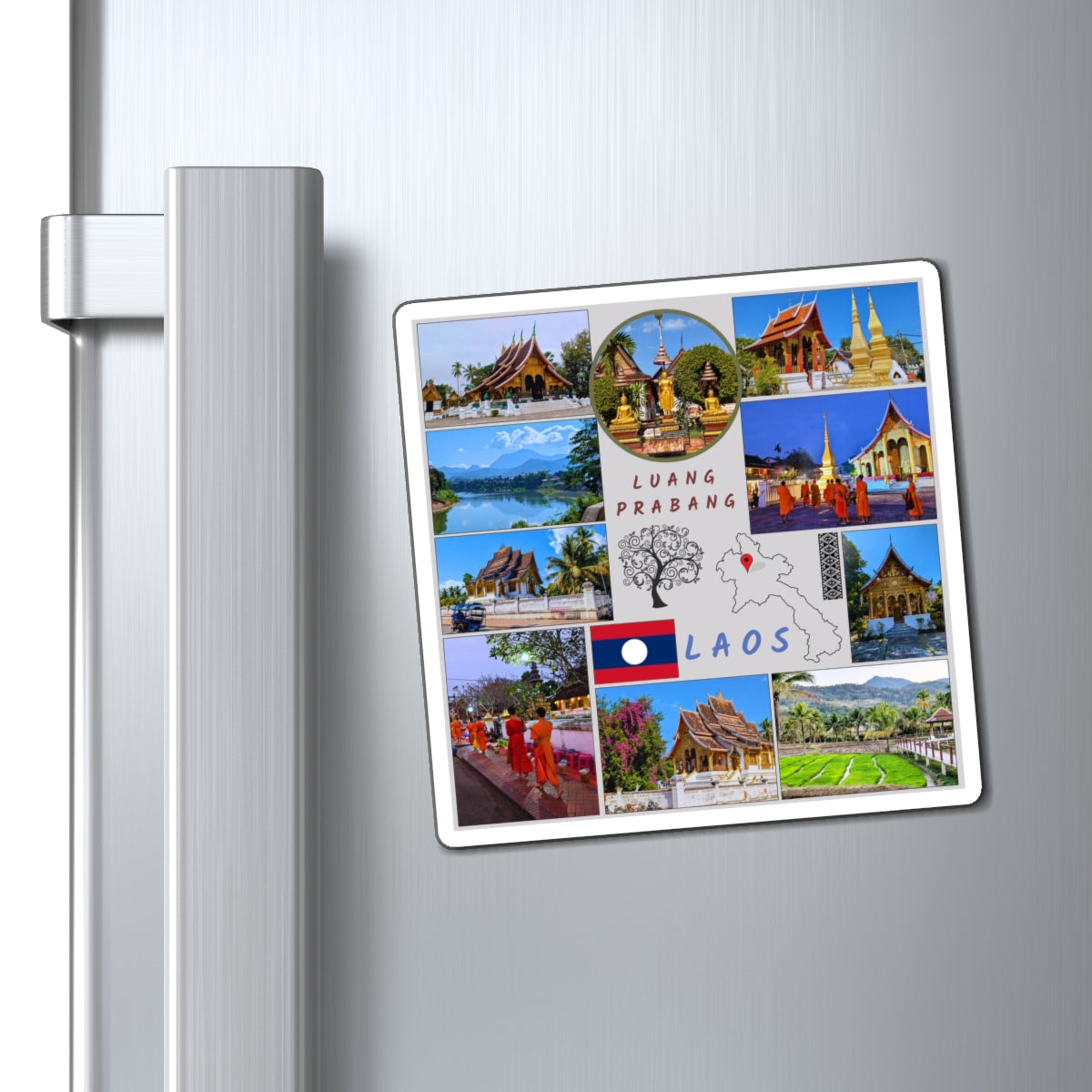Premium Luang Prabang Laos Travel Magnet – Custom Souvenir & Gift