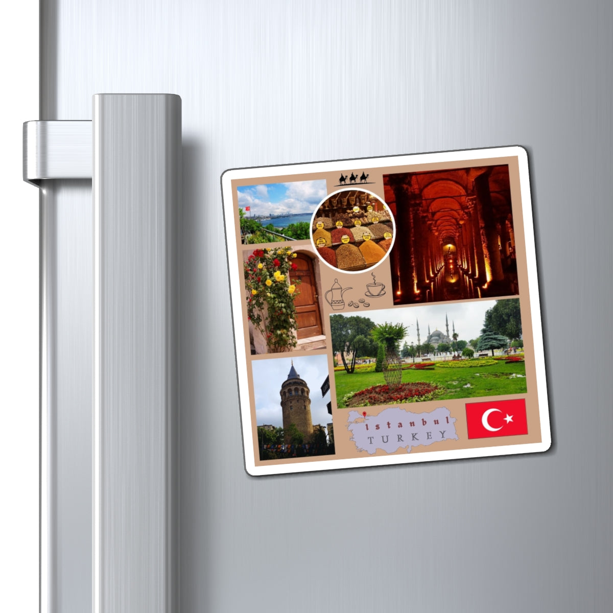 Istanbul Travel Collage Magnet — Turkey Souvenir Refrigerator Magnet
