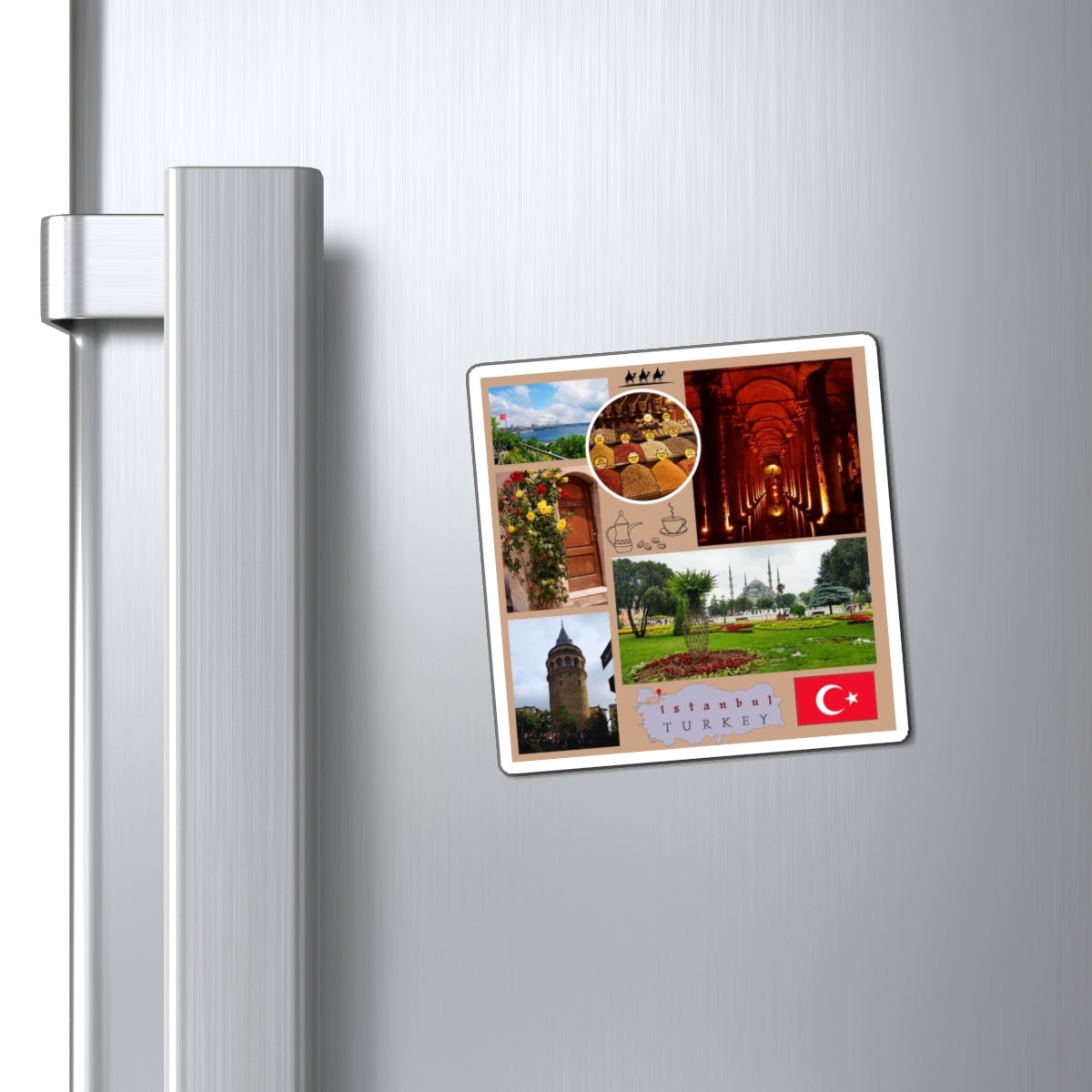 Istanbul Travel Collage Magnet — Turkey Souvenir Refrigerator Magnet