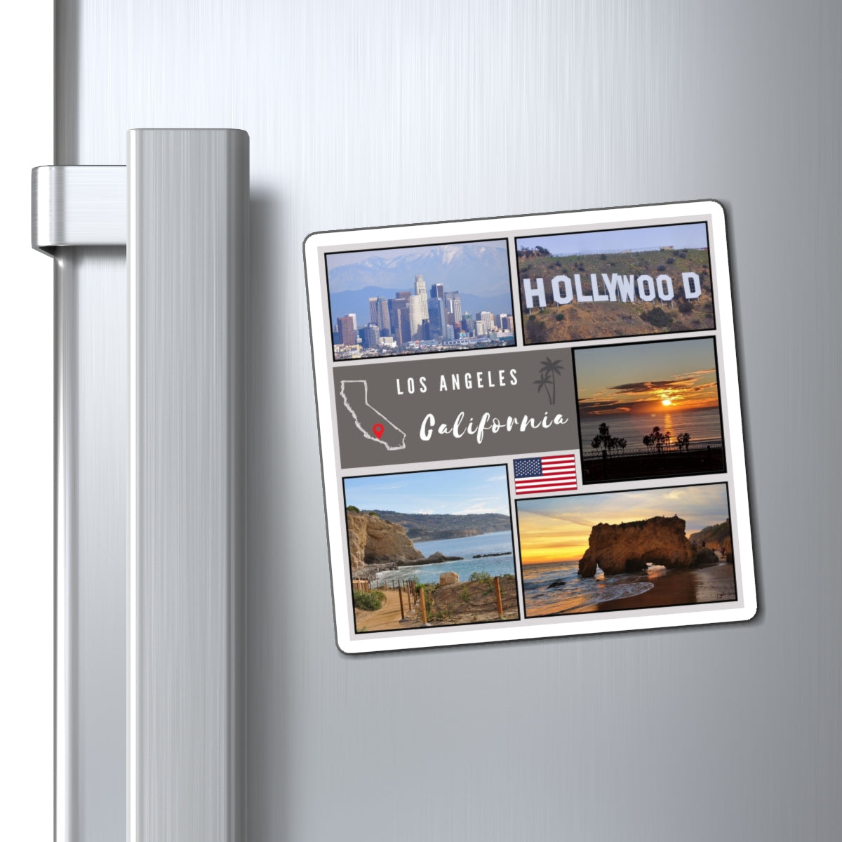 Los Angeles Skyline Fridge Magnet, LA Souvenir