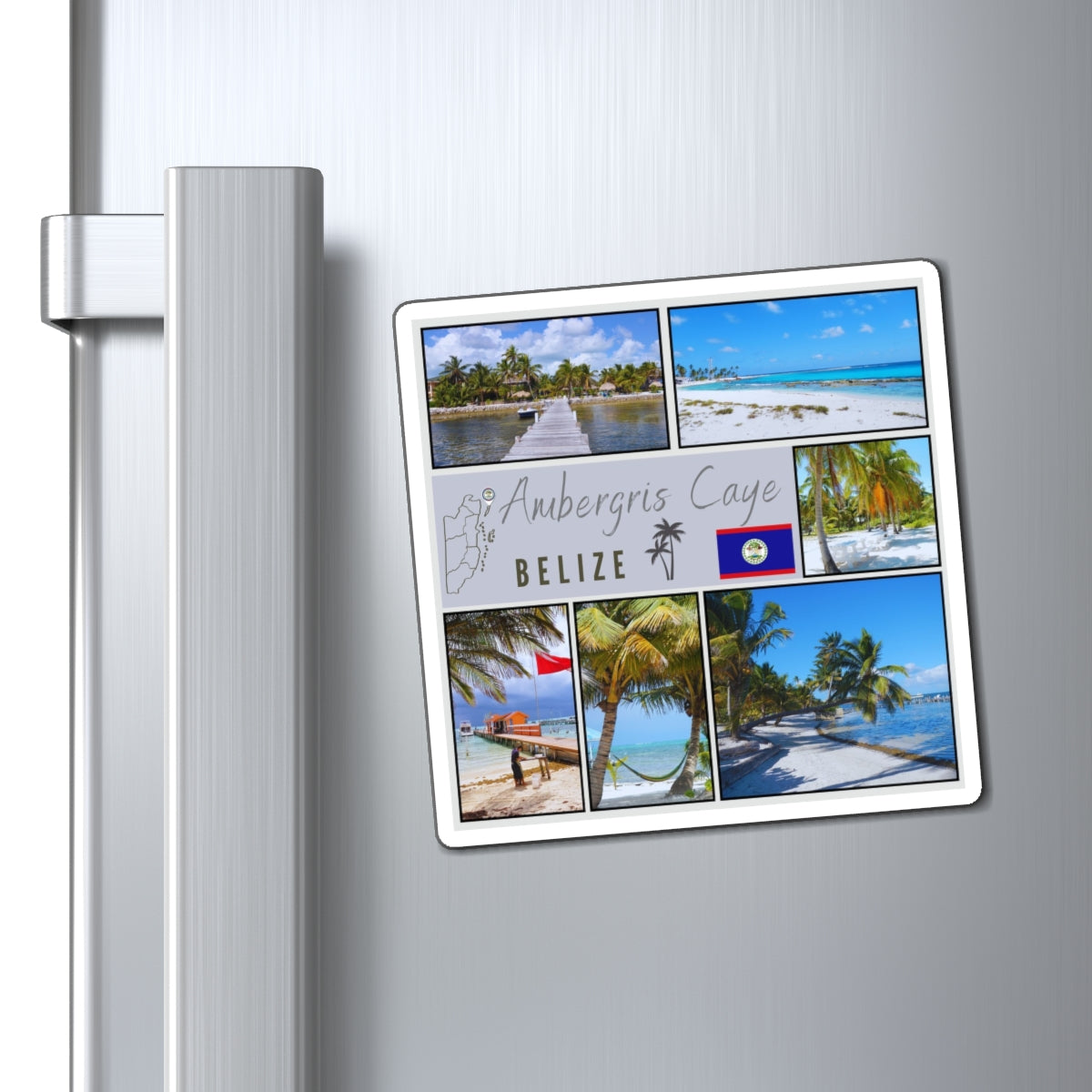 Ambergris Caye Belize Matte Vinyl Magnet | Caribbean Island Beach Fridge Decor
