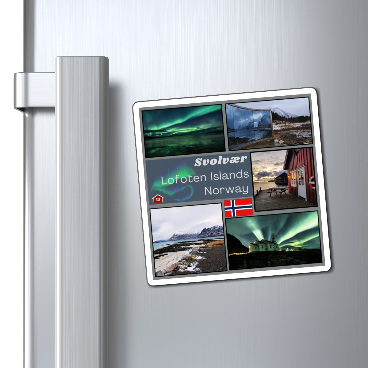 Premium Svolvaer Norway Travel Magnet – Lofoten Islands Northern Lights Souvenir & Gift