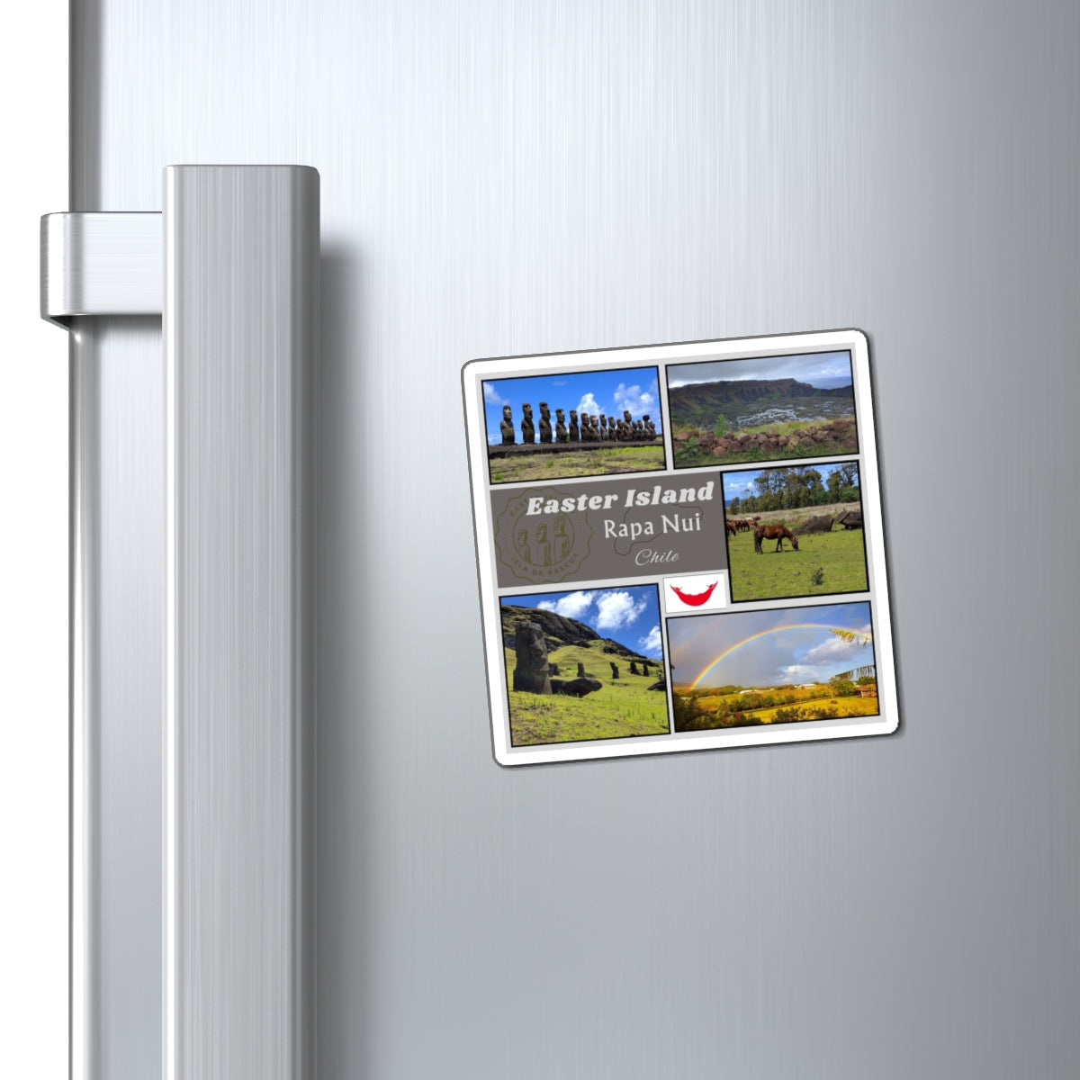 Easter Island Rapa Nui Photo Collage Magnet — Chile Travel Souvenir