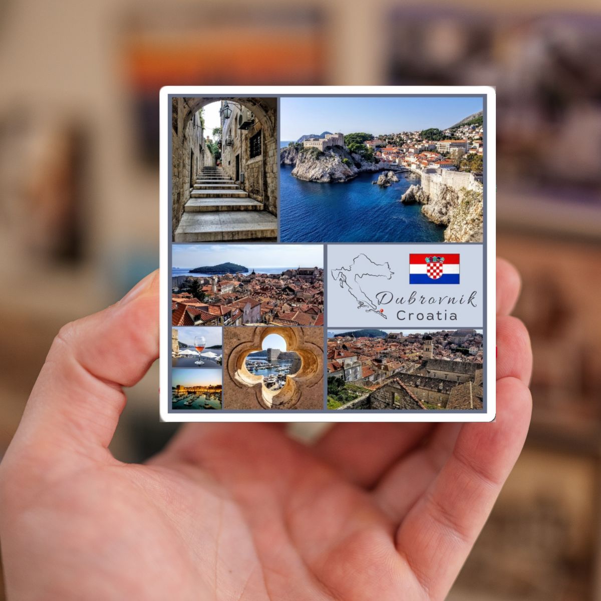 Dubrovnik Croatia Travel Magnet – Old Town Walls & Adriatic Souvenir