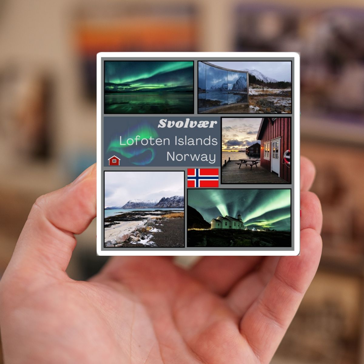 Premium Svolvaer Norway Travel Magnet – Lofoten Islands Northern Lights Souvenir & Gift