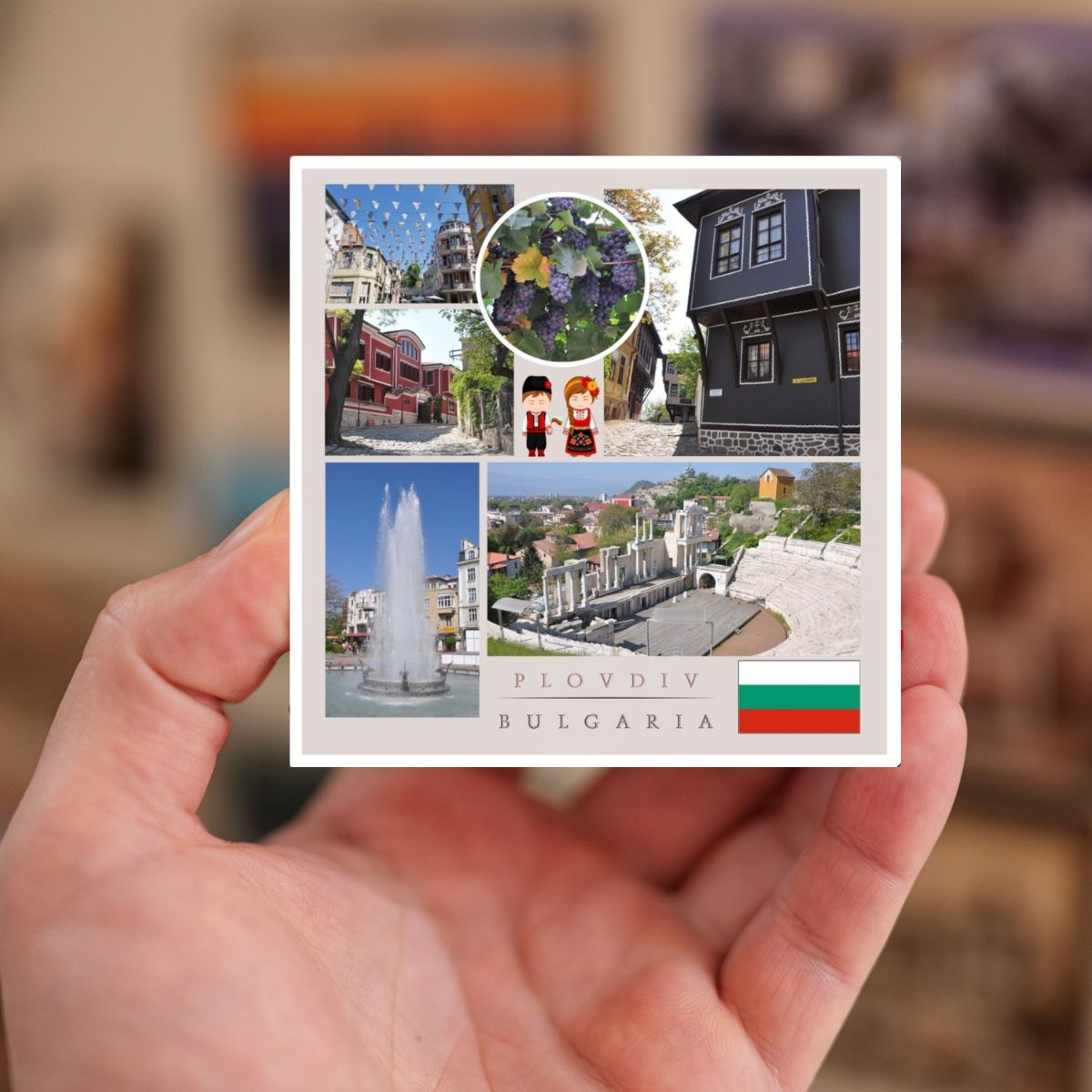 Premium Plovdiv Bulgaria Travel Magnet – Custom European Souvenir & Gift