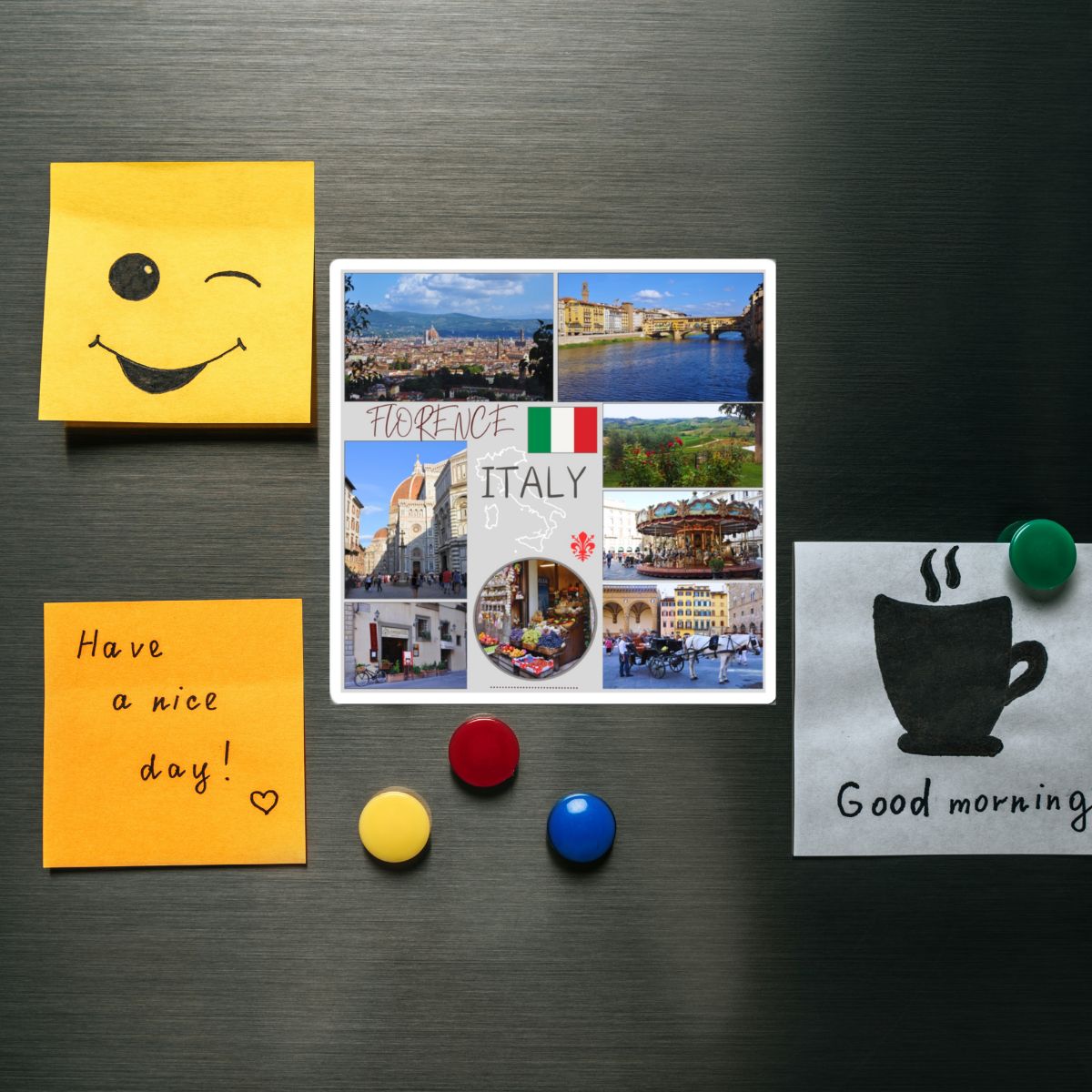 Florence Italy Matte Vinyl Magnet | Firenze Ponte Vecchio Tuscan Fridge Decor