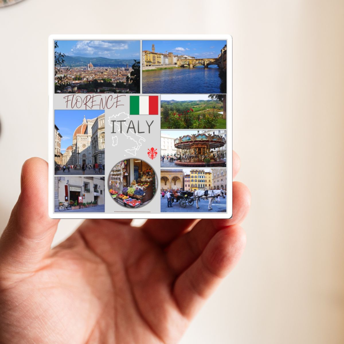 Florence Italy Matte Vinyl Magnet | Firenze Ponte Vecchio Tuscan Fridge Decor