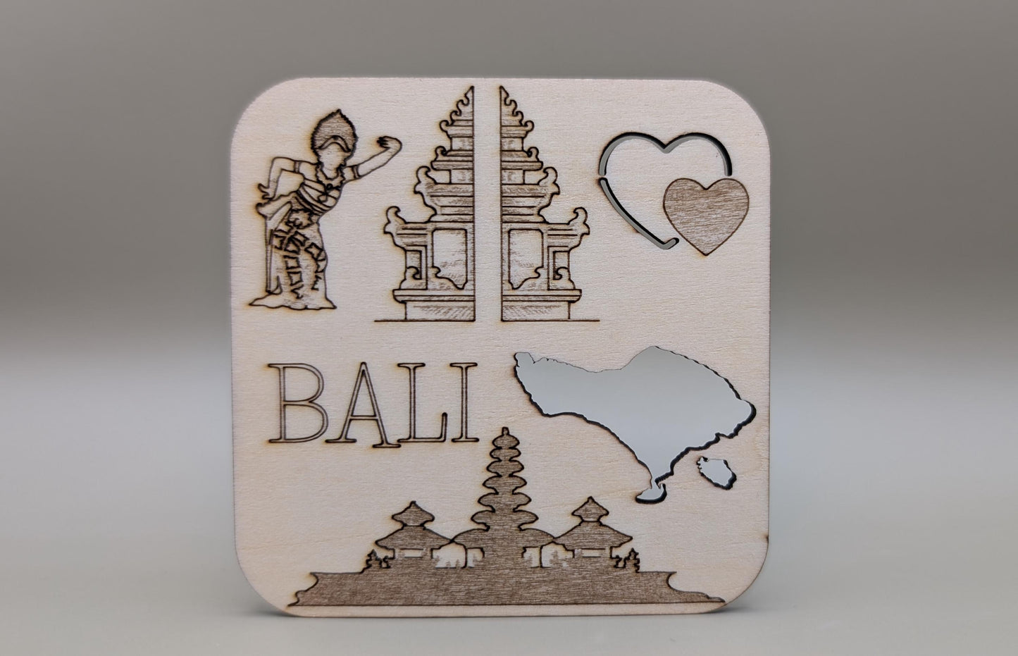 Bali Laser-Cut Wood Fridge Magnet – Unique, Thoughtful, and Memorable Travel Gift, Indonesia Souvenir, Birthday, Anniversary, Housewarming