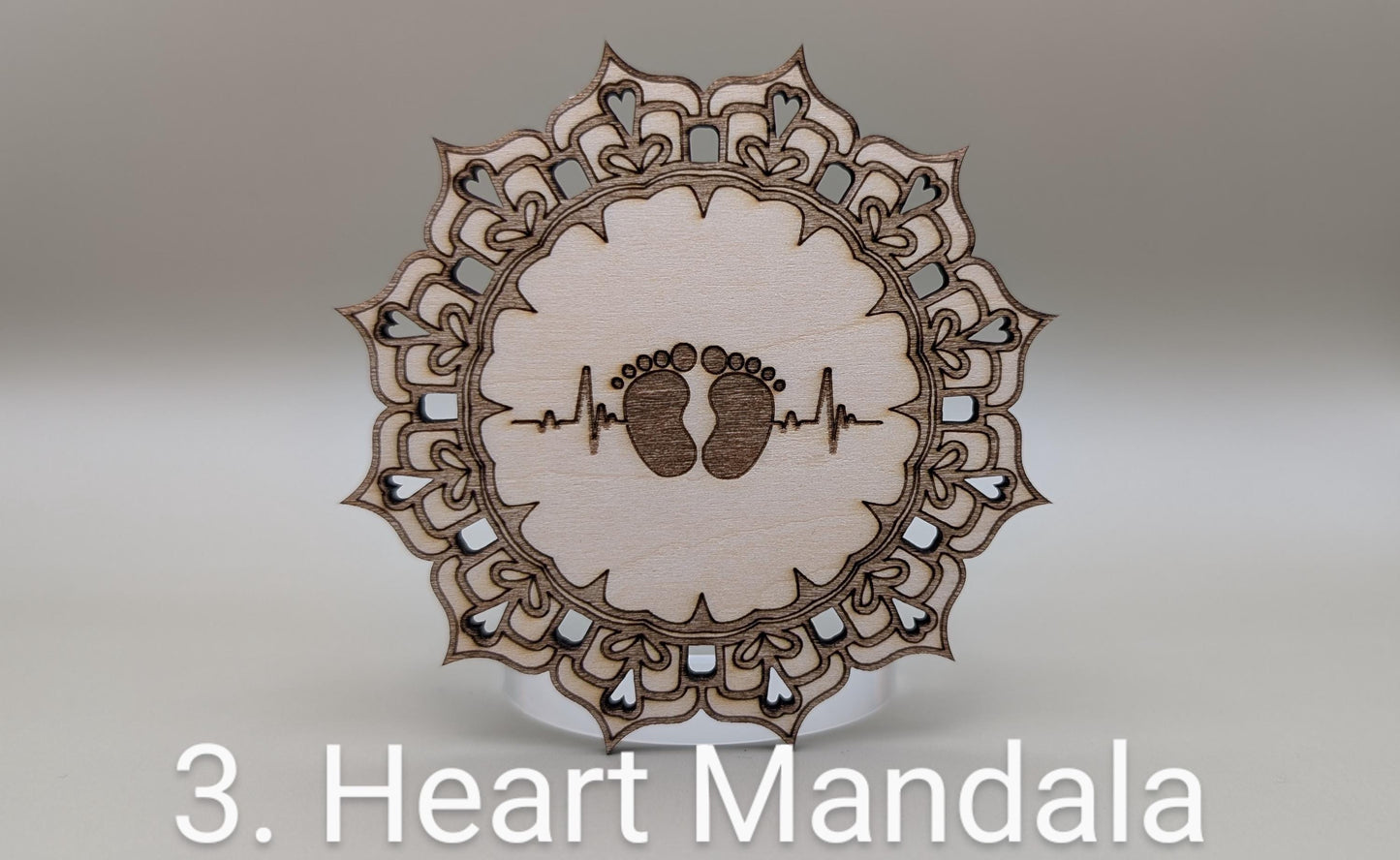 Intricate Custom Pregnancy Wood Mandala Fridge Magnet, Spiritual Decor, Unique, Prenatal Gift for Baby Shower or Pregnancy Announcement