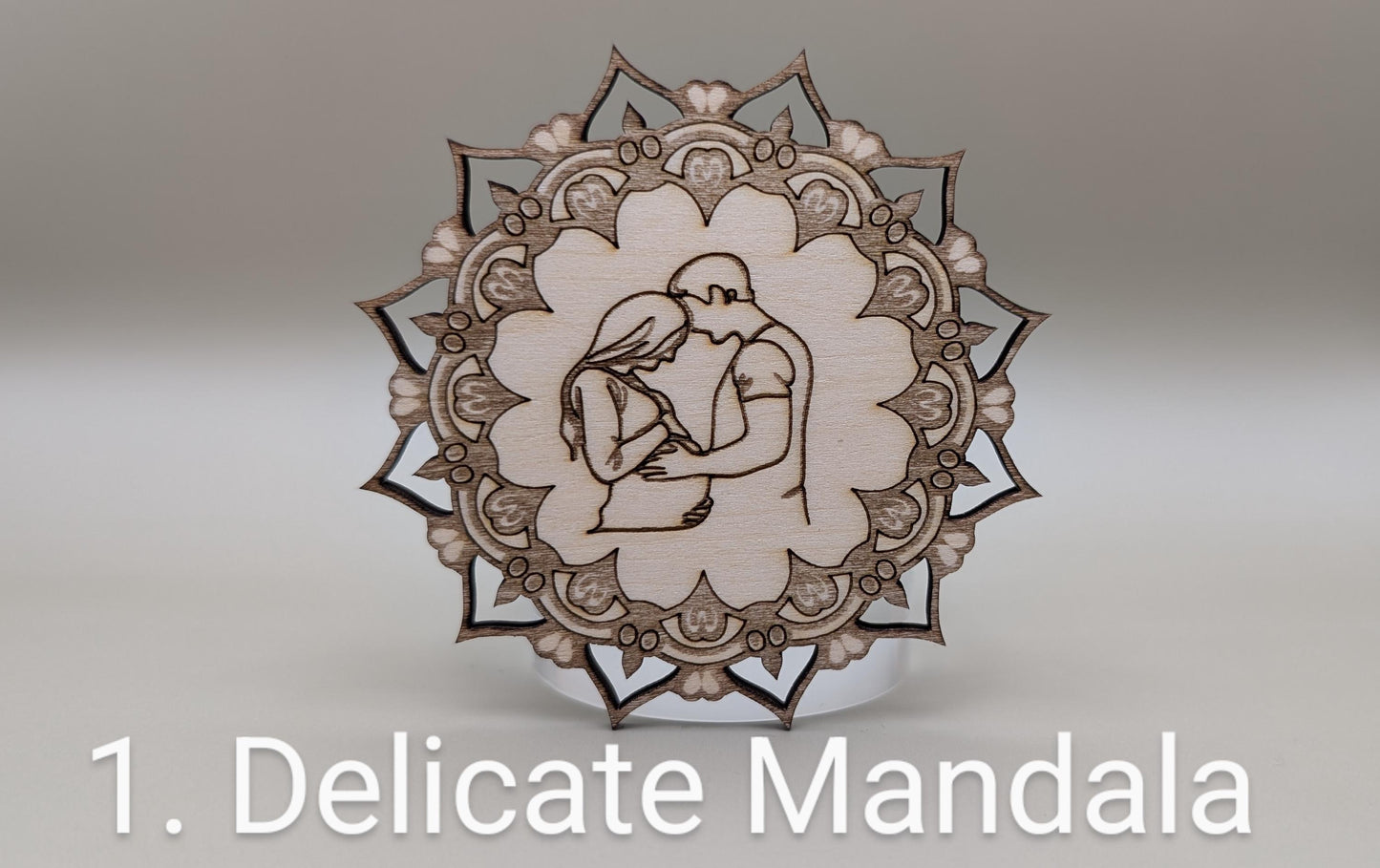 Intricate Custom Pregnancy Wood Mandala Fridge Magnet, Spiritual Decor, Unique, Prenatal Gift for Baby Shower or Pregnancy Announcement