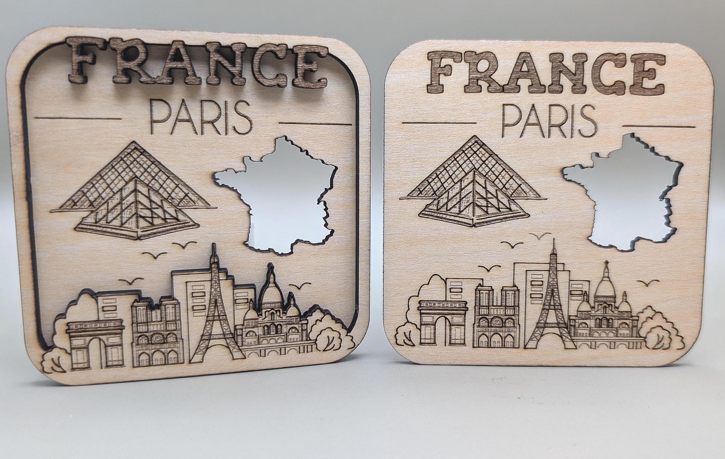 Paris France Wood Fridge Magnet, Travel Souvenir Gift