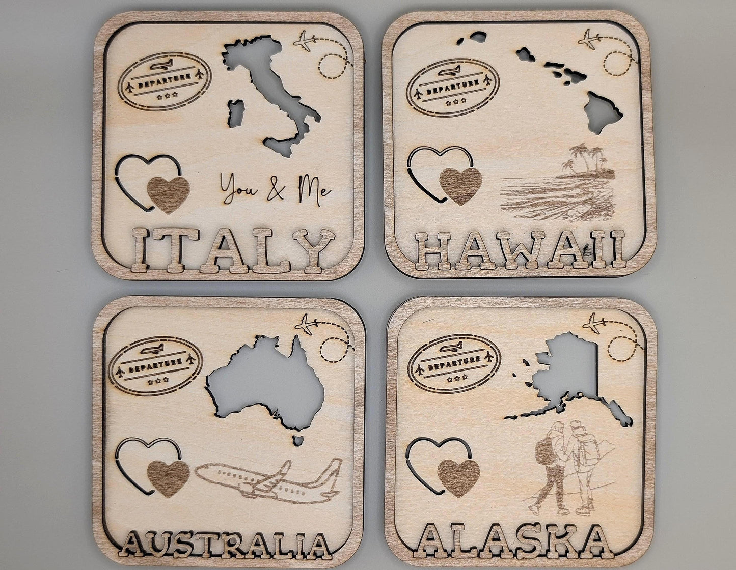Custom Laser-Cut Wood Fridge Magnet – Personalized Travel Souvenir