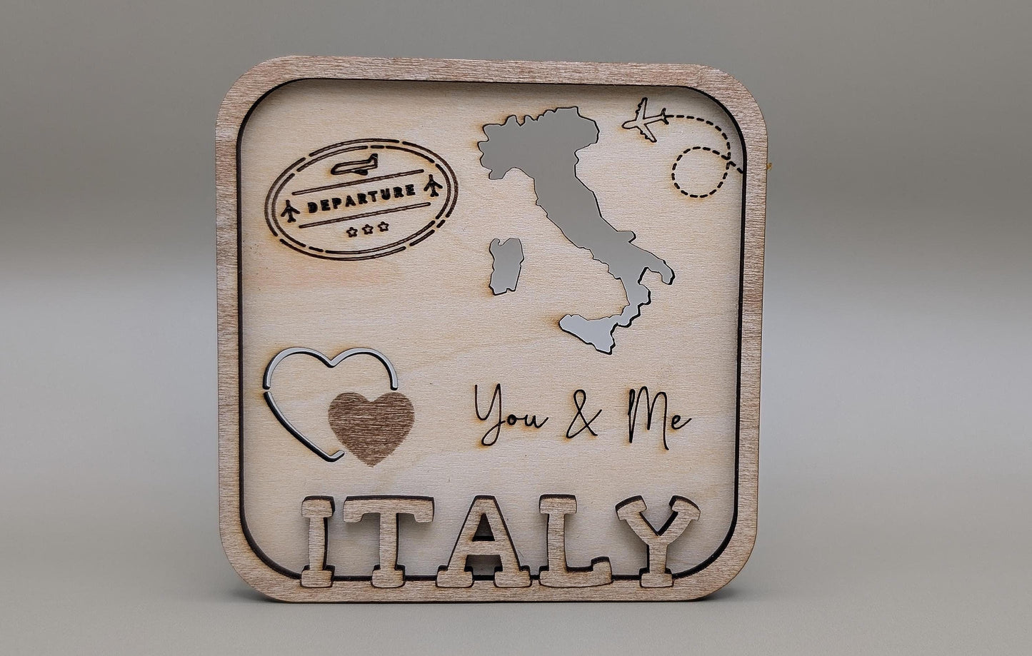 Custom Laser-Cut Wood Fridge Magnet – Personalized Travel Souvenir