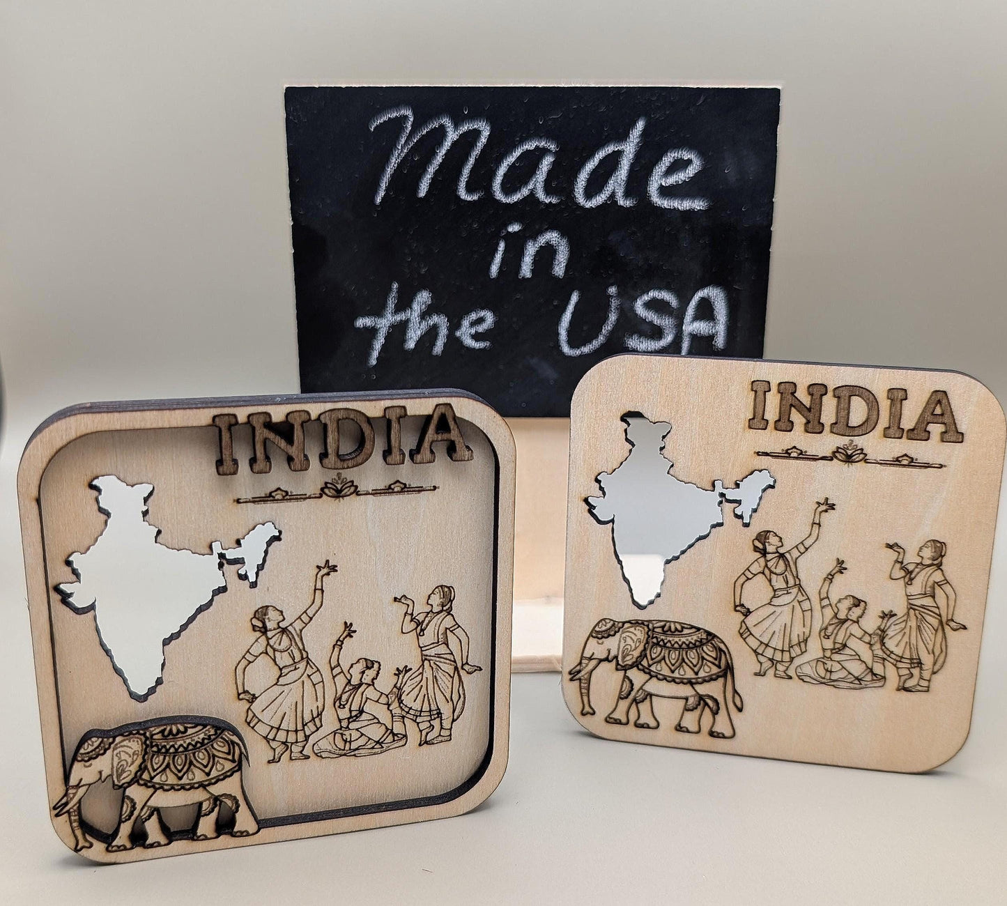 Laser-Cut Wood India Fridge Magnet – Travel Souvenir Gift
