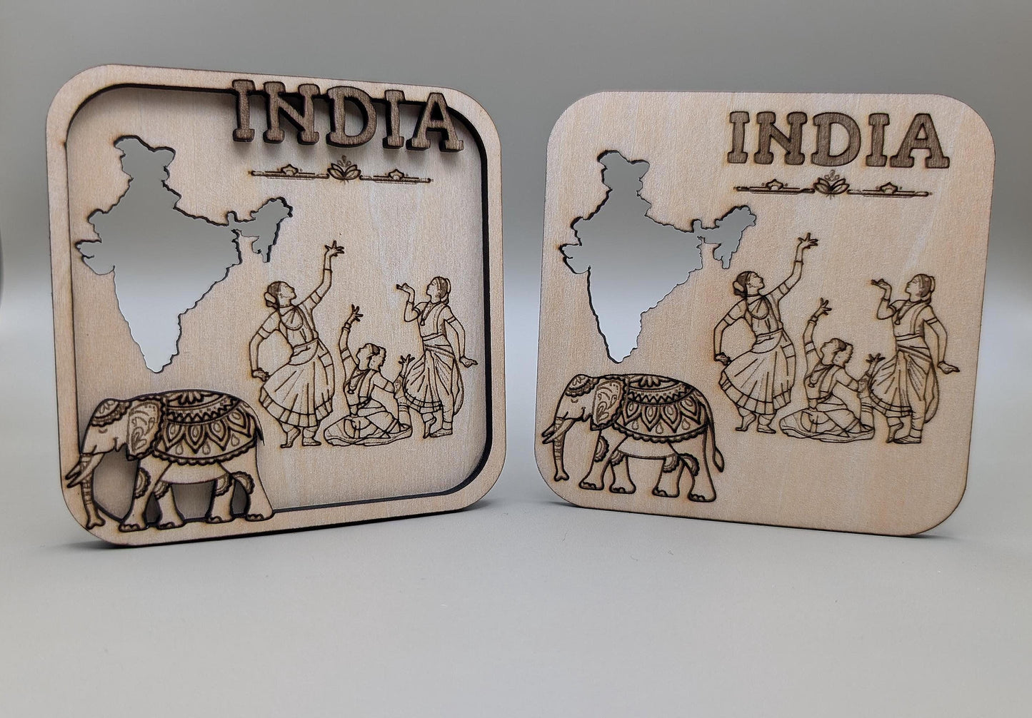 Laser-Cut Wood India Fridge Magnet – Travel Souvenir Gift