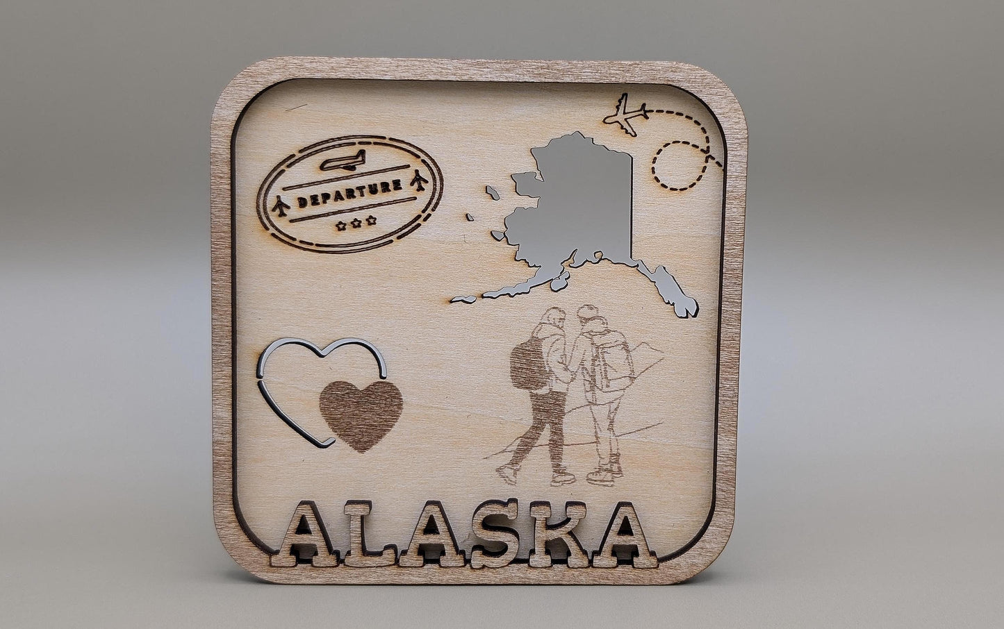 Custom Laser-Cut Wood Fridge Magnet – Personalized Travel Souvenir