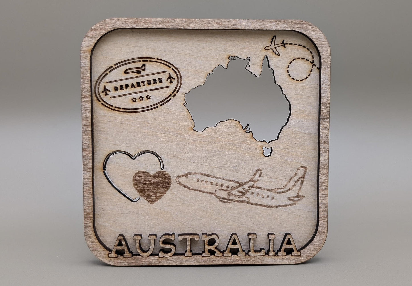 Custom Laser-Cut Wood Fridge Magnet – Personalized Travel Souvenir